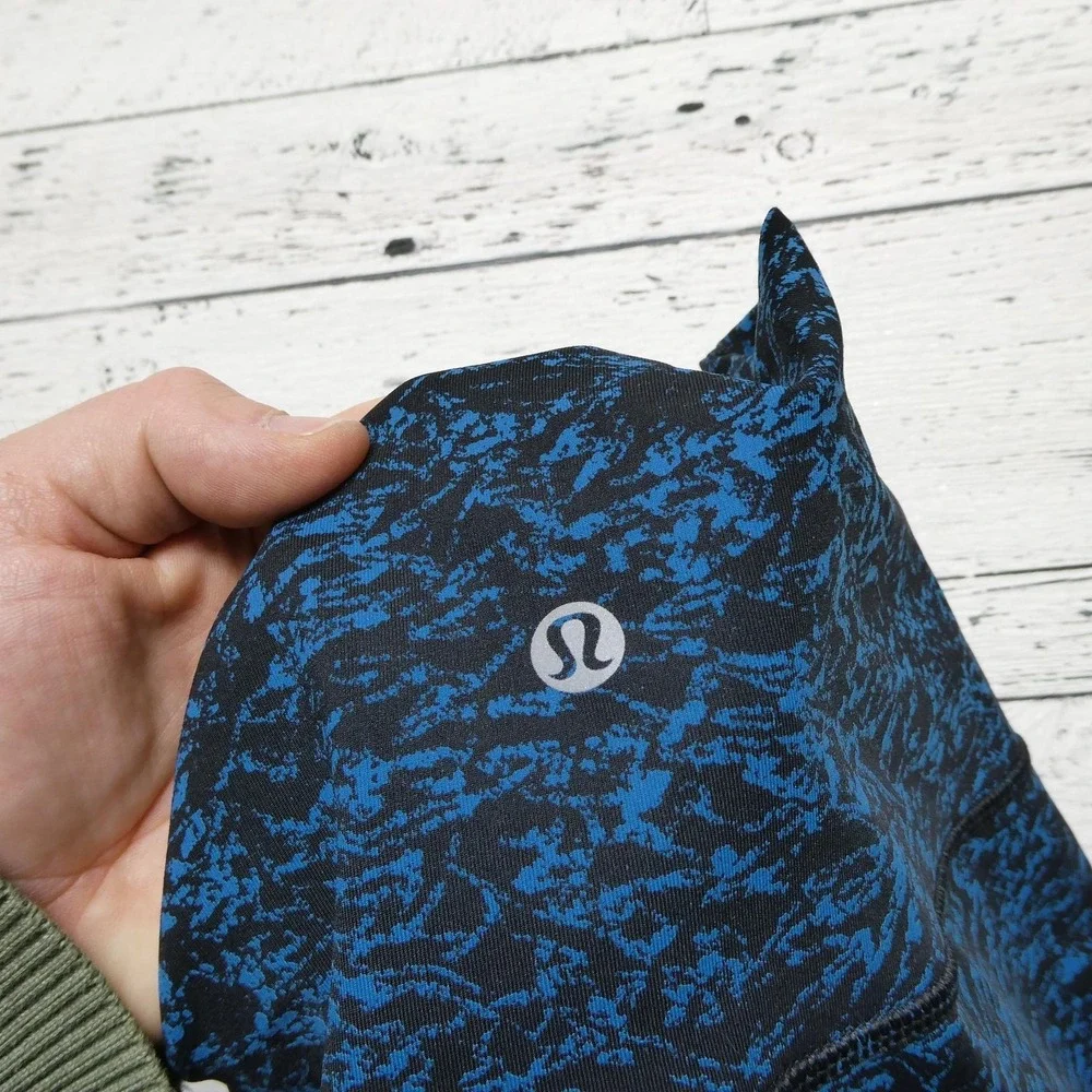 Lululemon Leggings Womens 8 Blue High Rise Capri Flecked Print Yoga‎ Athletic